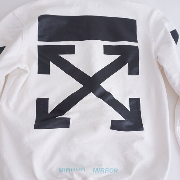 Off-White Caravaggio Hooded Cotton Streetwear Sweatshirt White Size Large - Picture 10 of 16